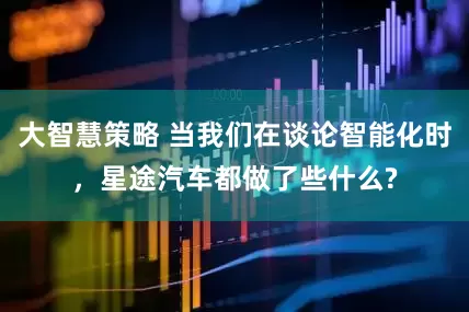大智慧策略 当我们在谈论智能化时，星途汽车都做了些什么?
